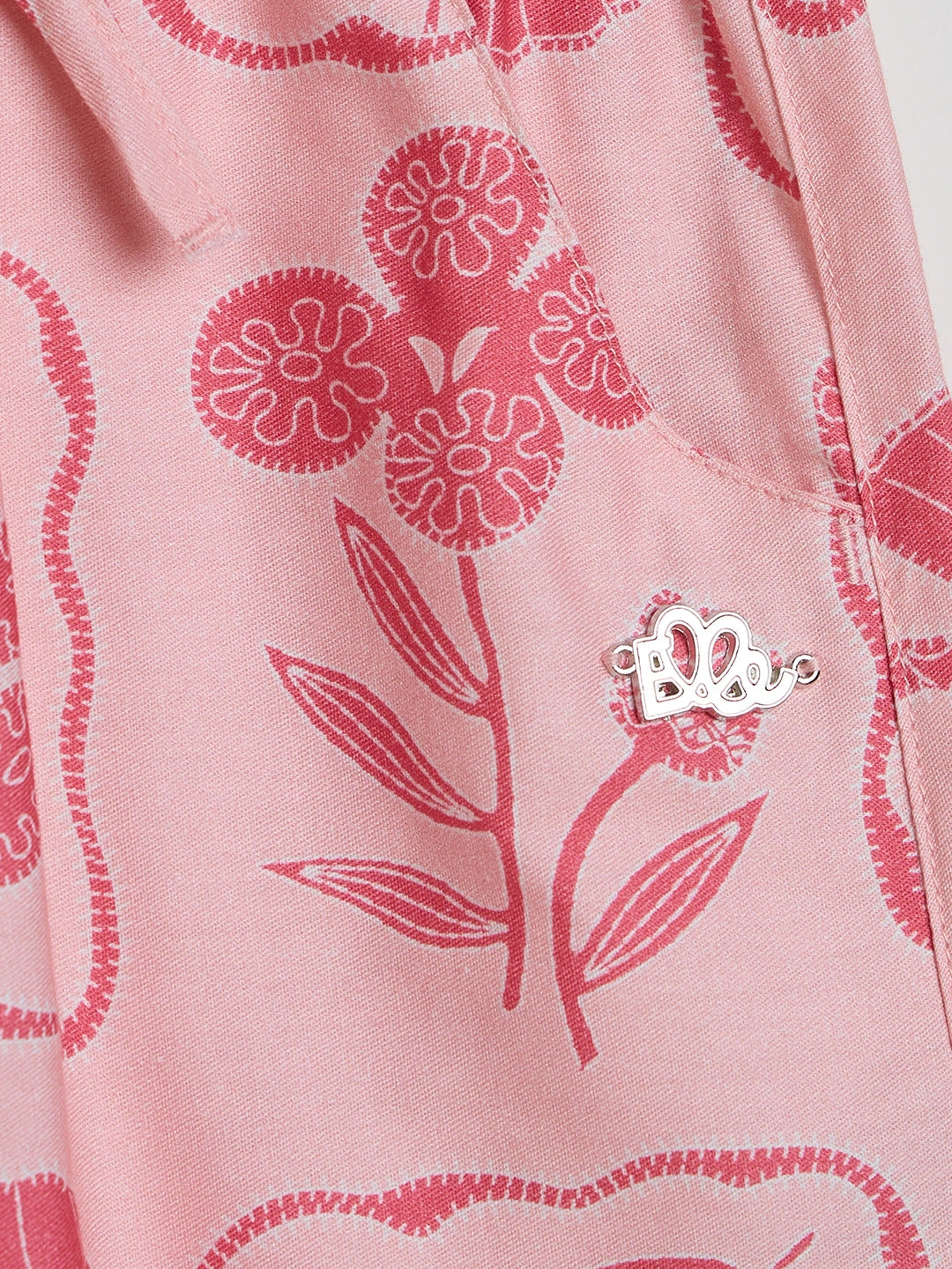 ELLE Girls Pink Floral Trouser