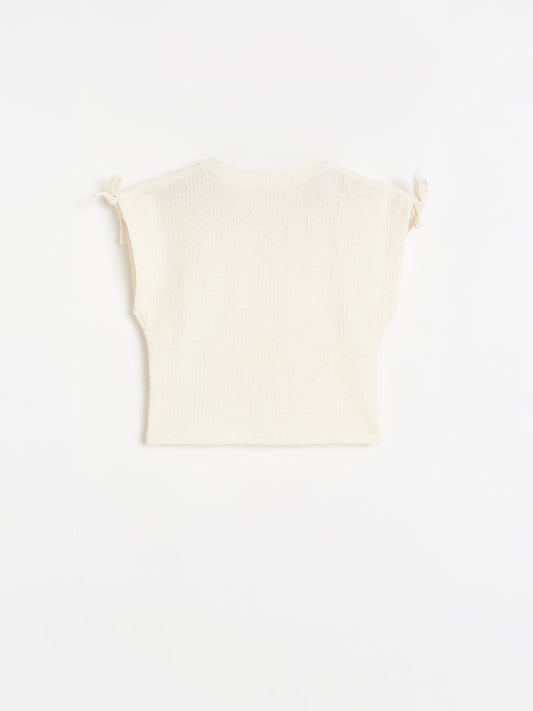 Elle Girls Logo Cream T-Shirt