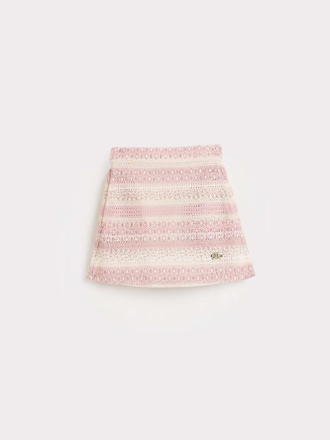 ELLE Girls Pink Woven Design A-Line Fit Skirt
