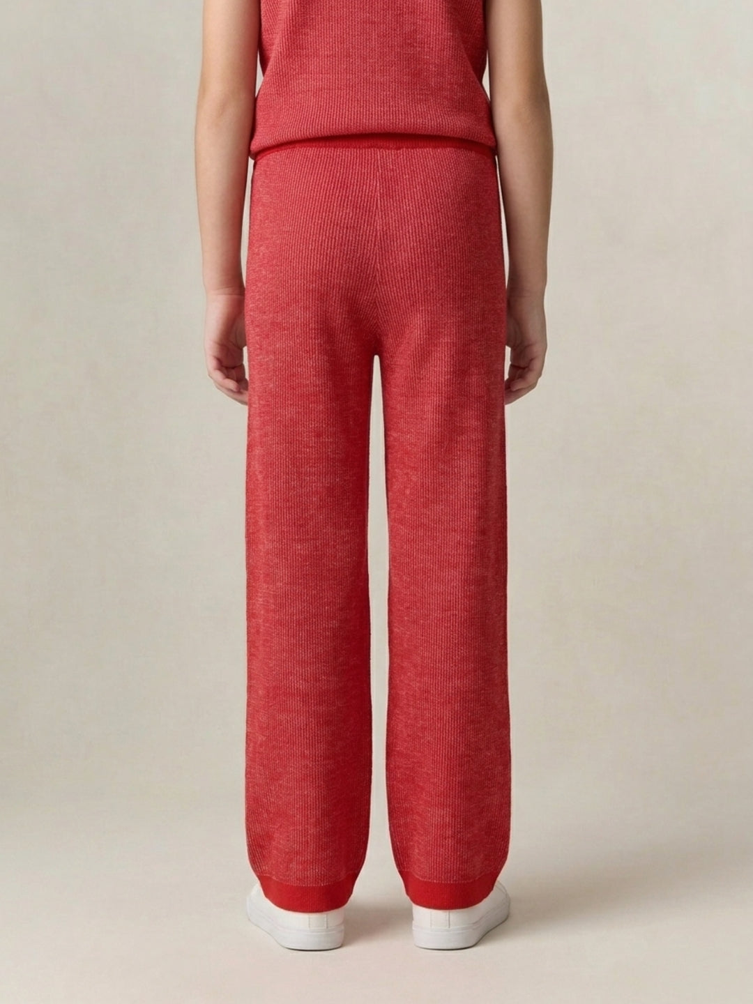 Elle Girls Red Printed Regular Fit Pure Cotton Trouser