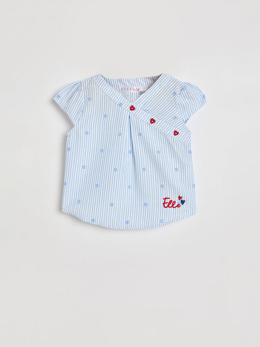 ELLE Girls Blue Printed Top