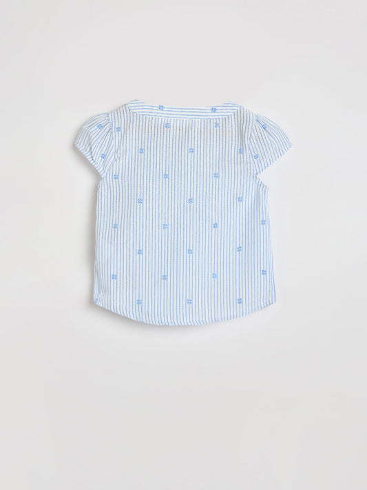 ELLE Girls Blue Printed Top