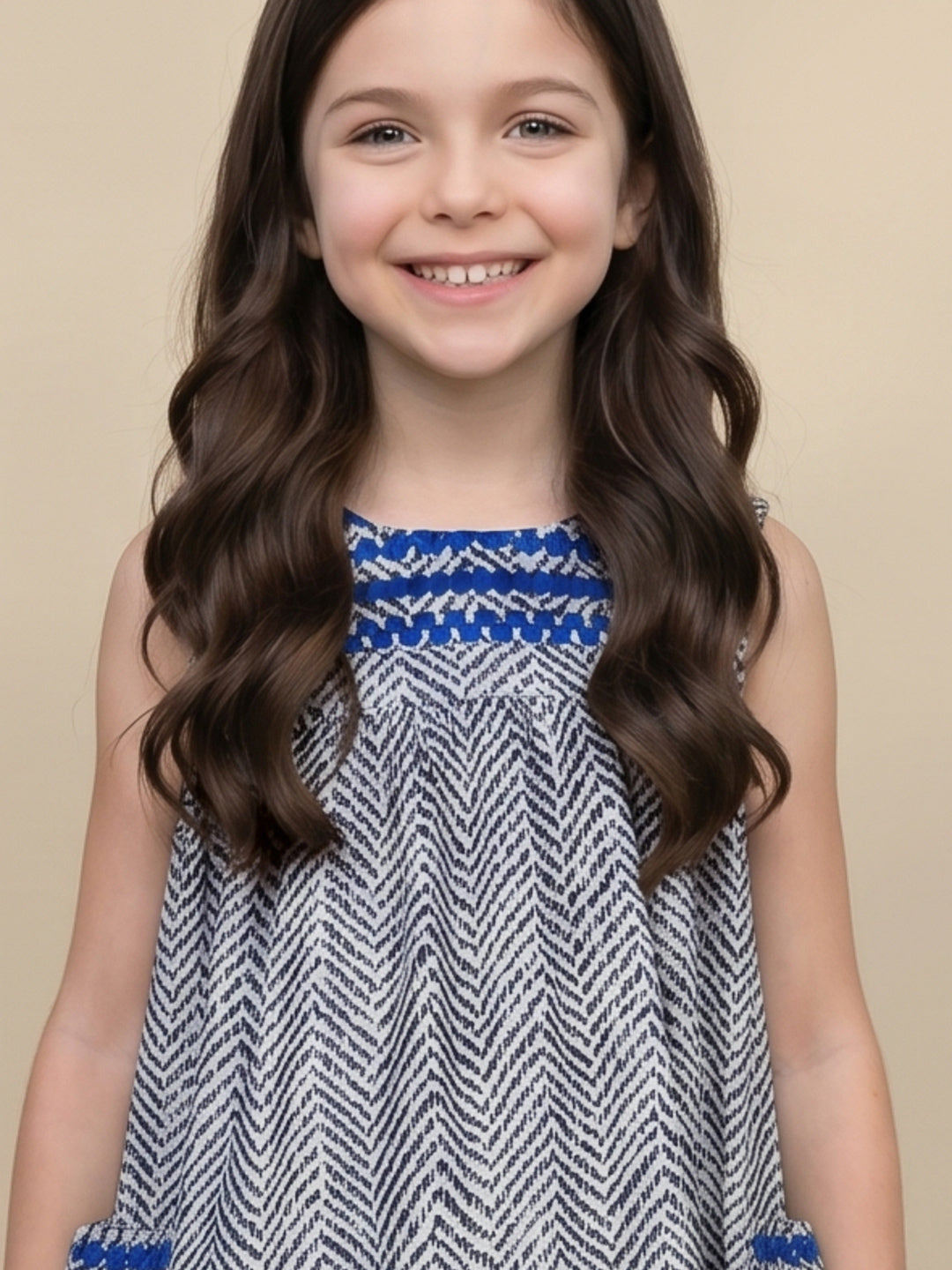 Elle Grey Rayon Printed Girls Dress