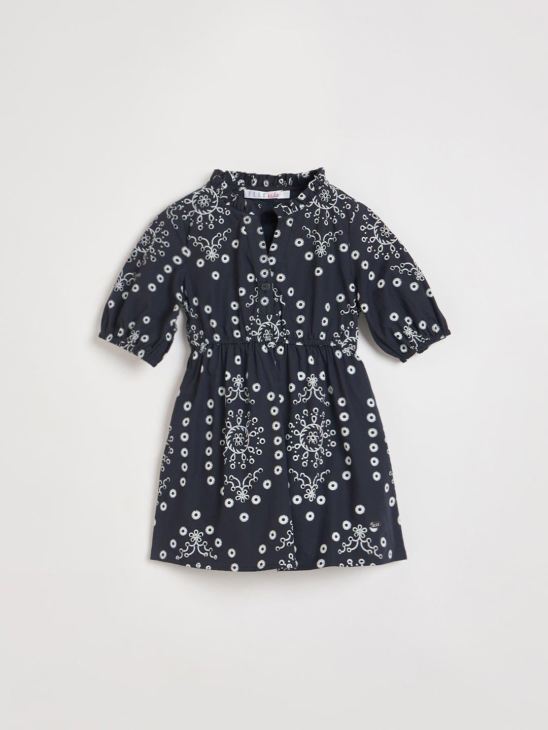 ELLE Girls Black Printed Midi Dress