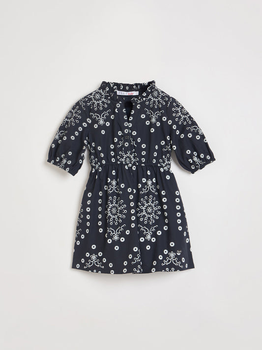 ELLE Girls Black Printed Midi Dress