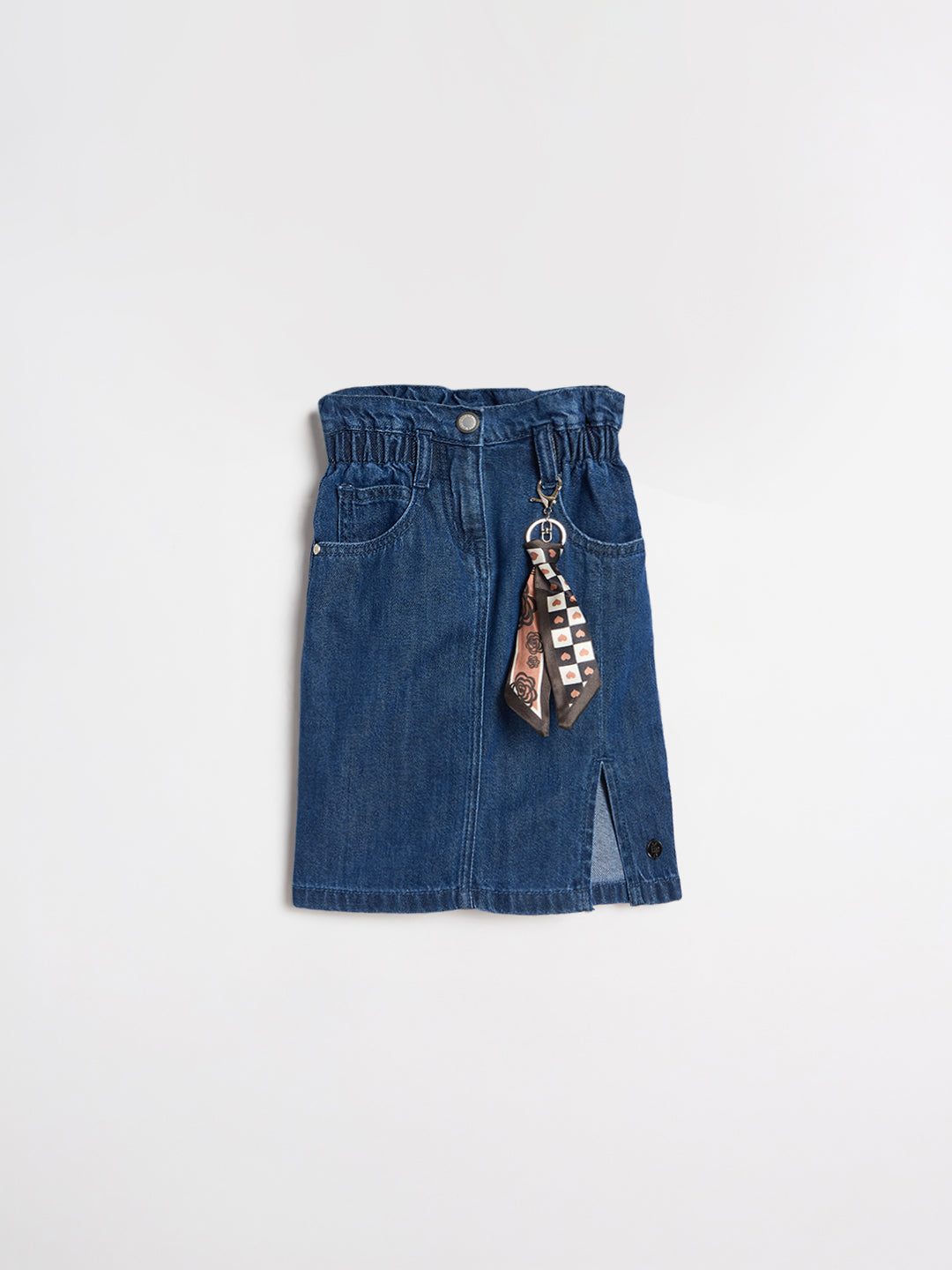 Elle Girls Solid Blue Skirt