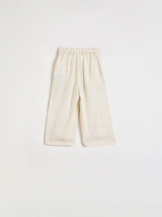 ELLE Girls Beige Embroidered Culottes Trouser