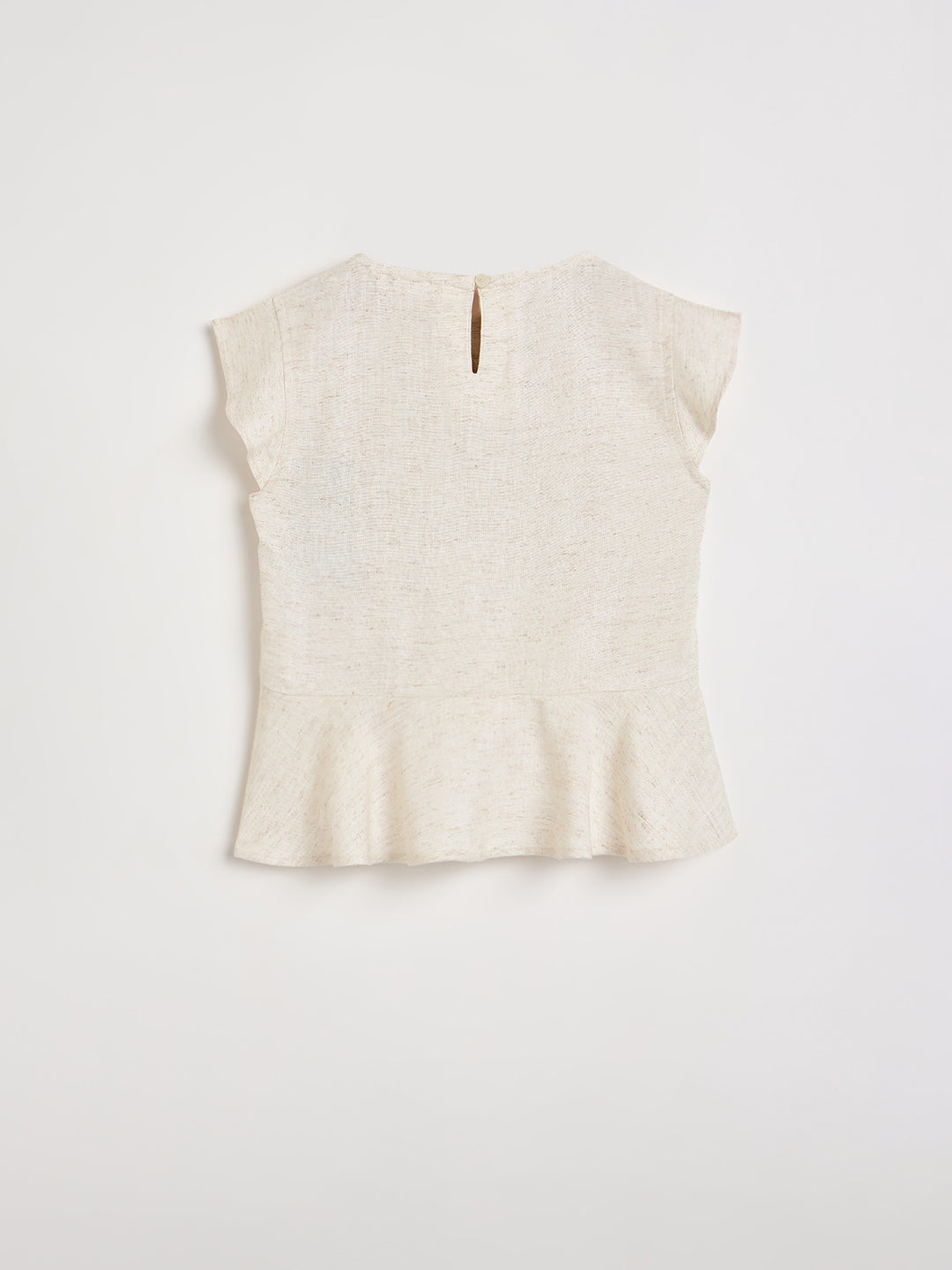 ELLE Girls Beige Embroidered Top