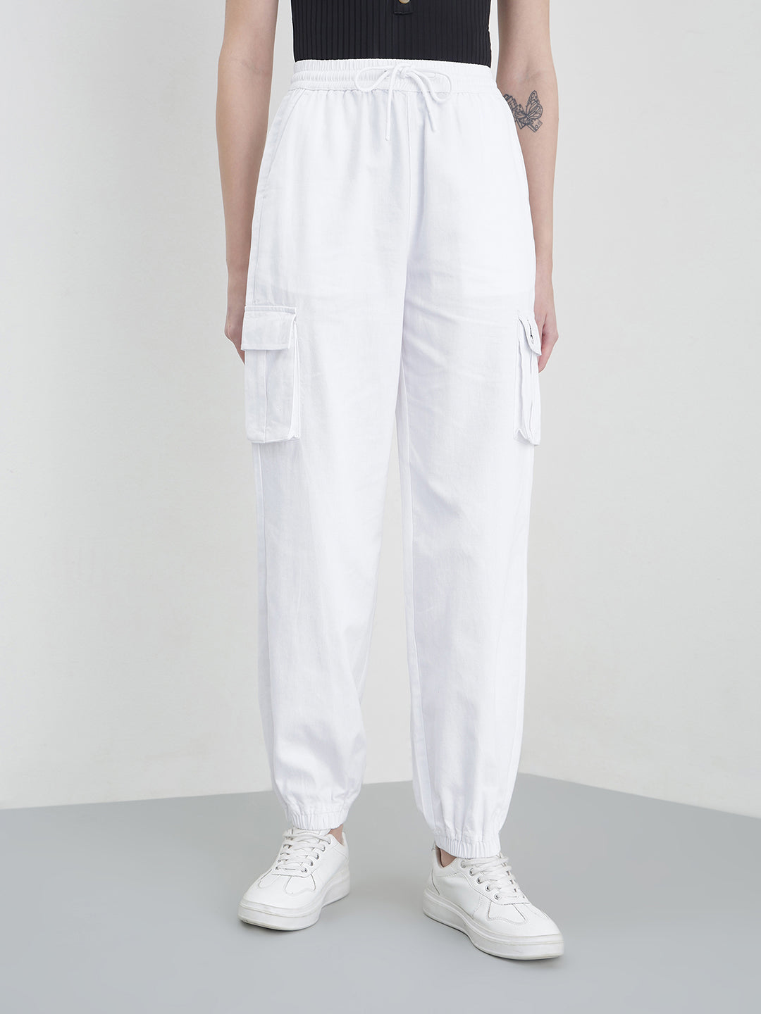 ELLE Women White Solid Cargo