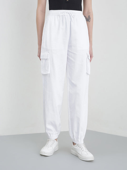 ELLE Women White Solid Cargo