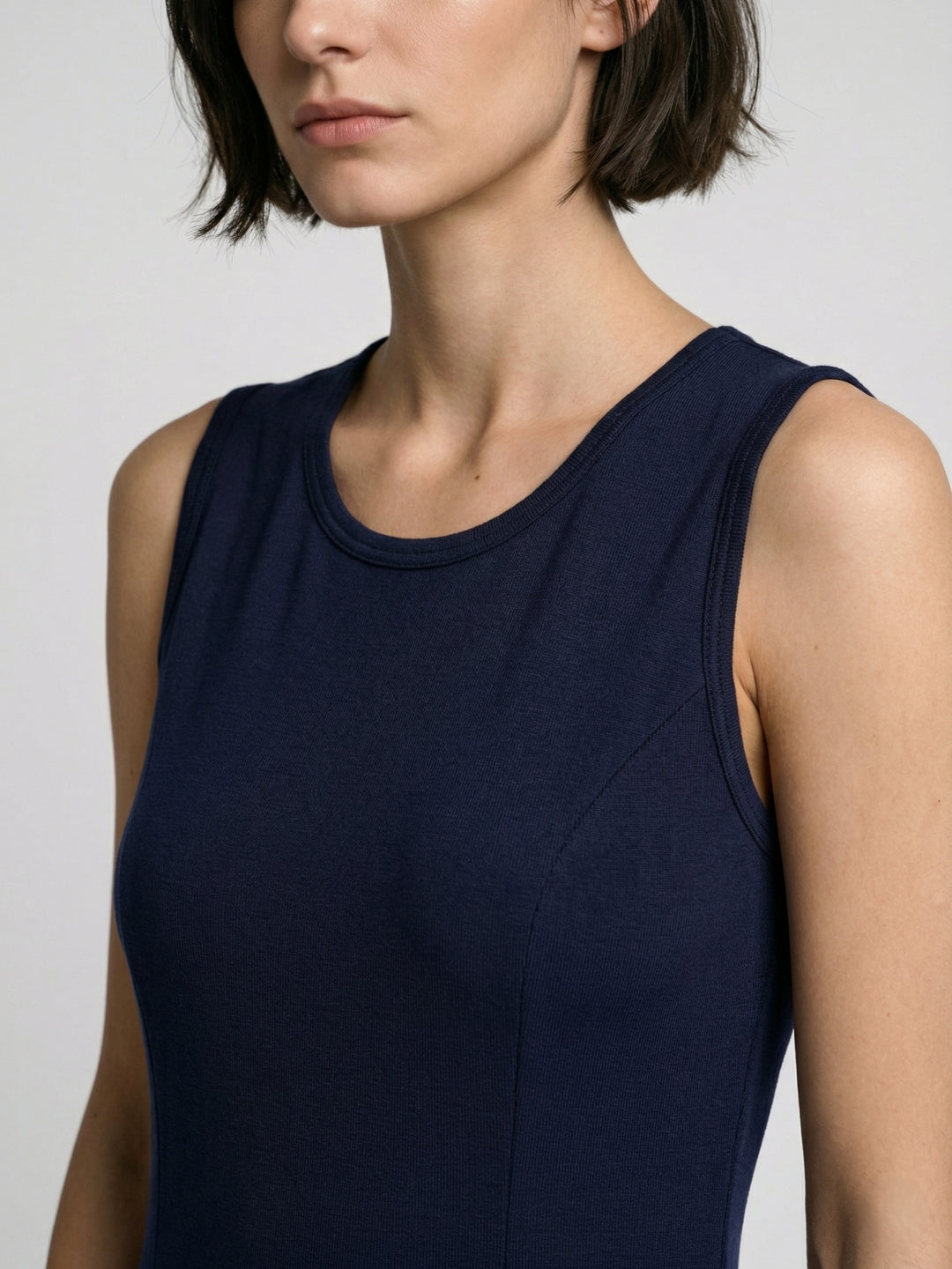 Elle Women Blue Solid Fit & Flared Dress