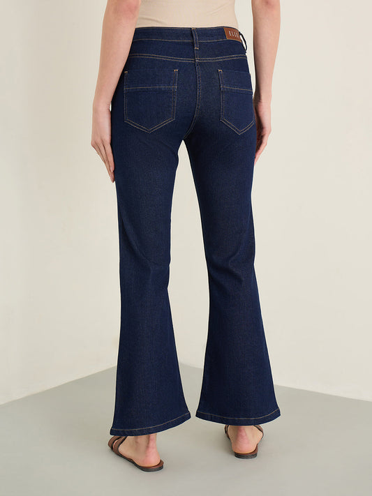 ELLE Women Dark Blue Bootcut Fit Jeans