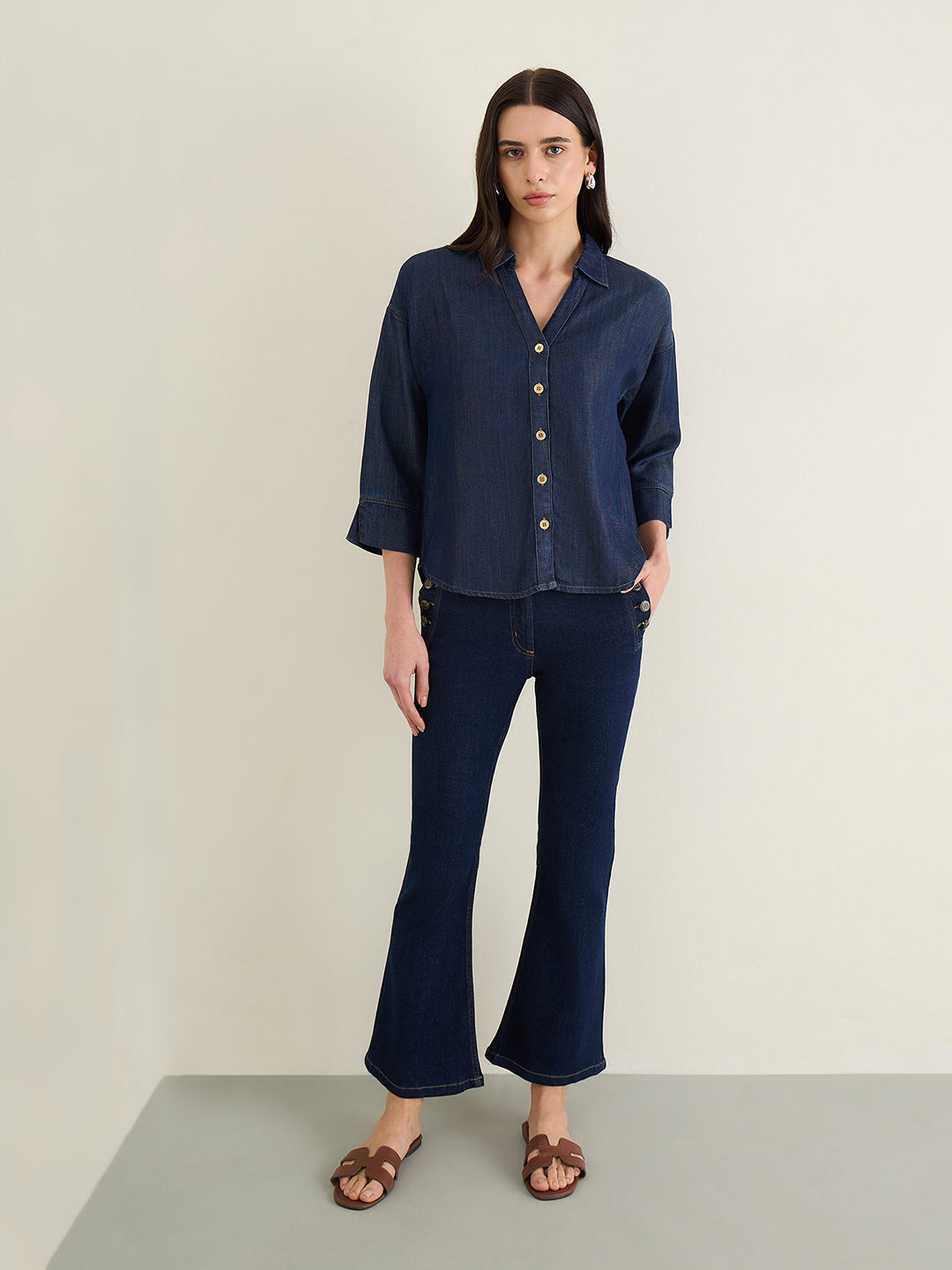 ELLE Women Dark Blue Bootcut Fit Jeans