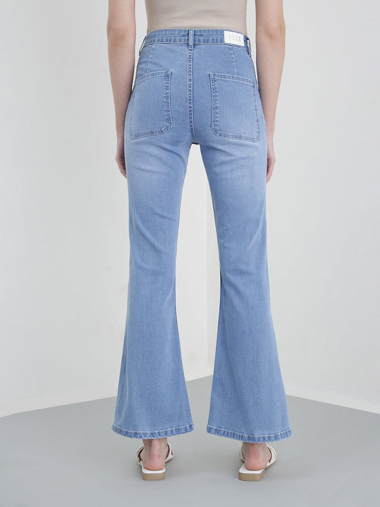 ELLE Women Blue Solid Bootcut Fit Jeans