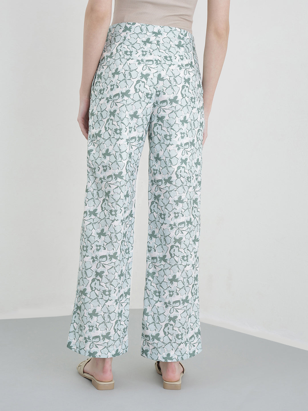 ELLE Women Green Printed Pants