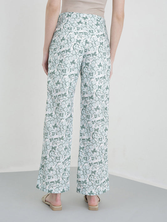 ELLE Women Green Printed Pants