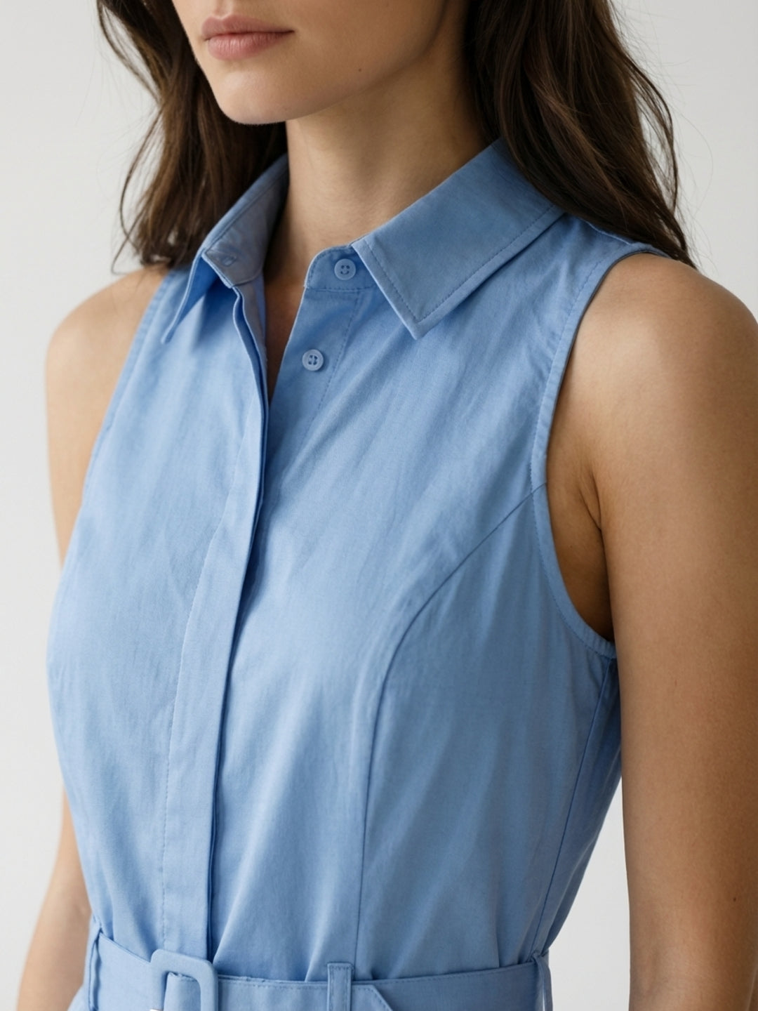 Elle Women Blue Solid Regular Fit Playsuit