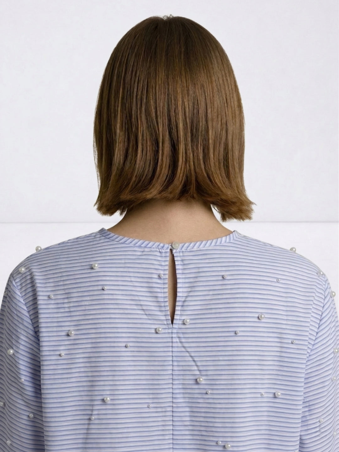 Elle Women Blue Striped Regular Fit Shirt