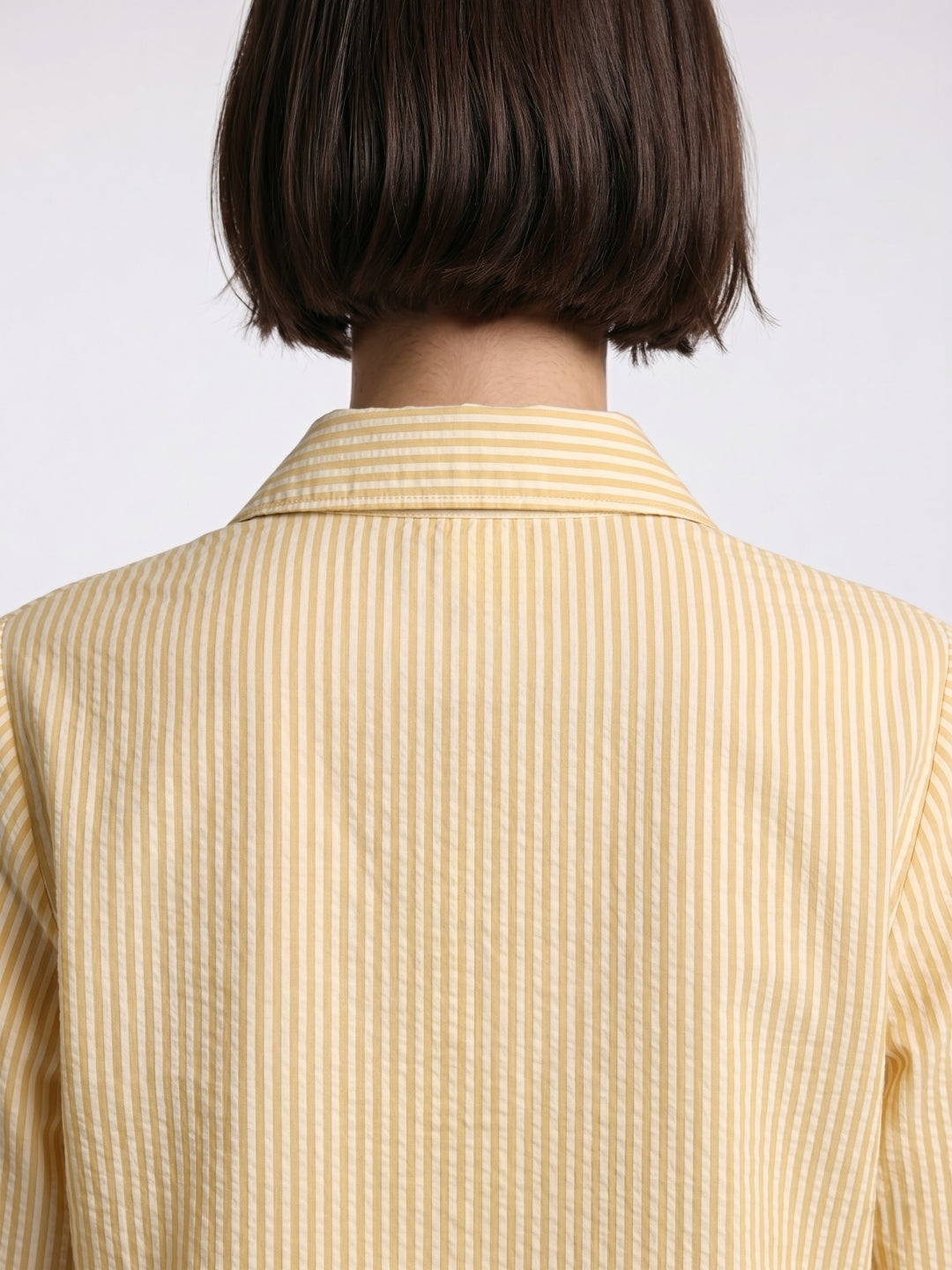 Elle Womens Yellow & White Striped Relaxed Fit Shirt