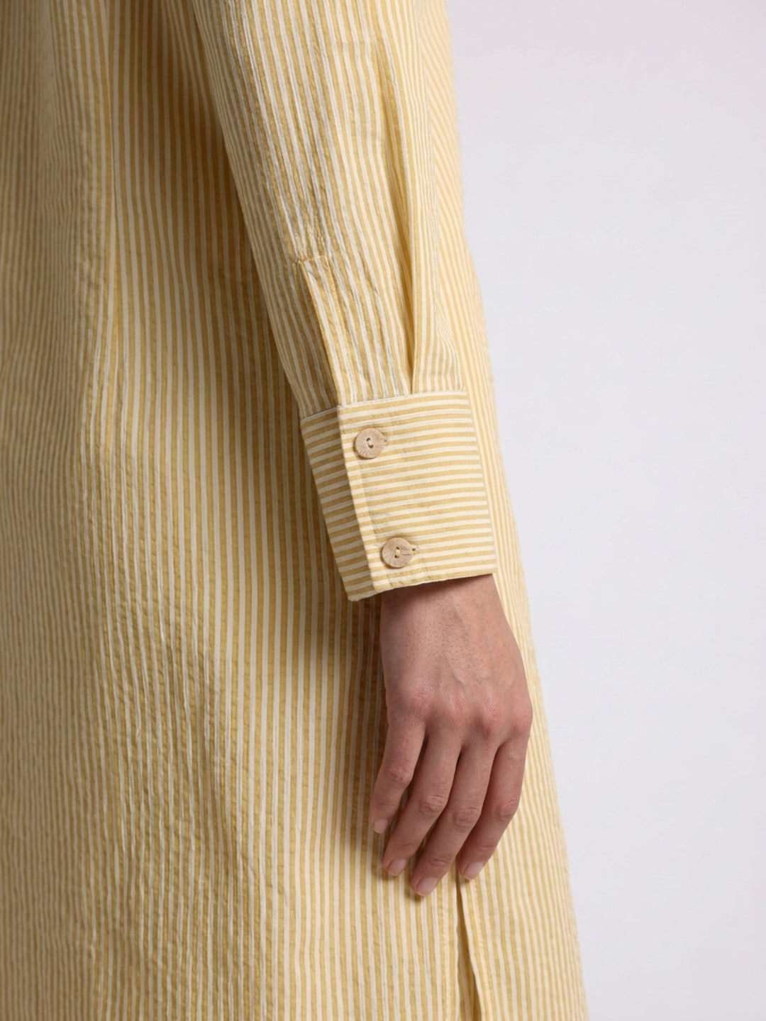 Elle Womens Yellow & White Striped Relaxed Fit Shirt