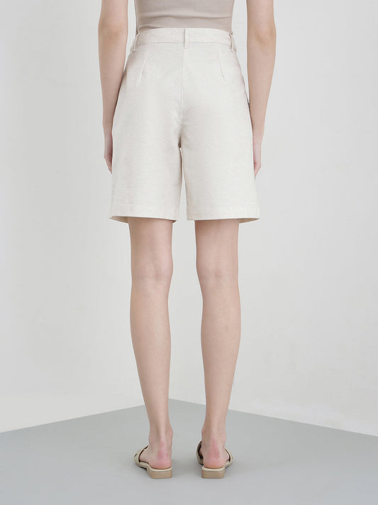 ELLE Women Cream Floral Shorts