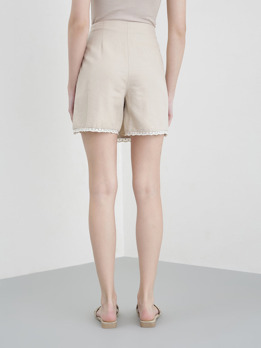 ELLE Women Beige Solid Skirt