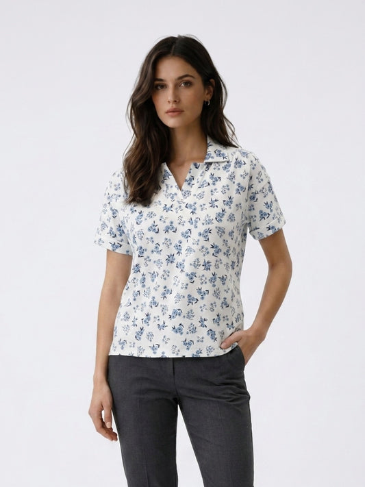Elle Multi Cotton Printed Women Regular Fit T Shirt