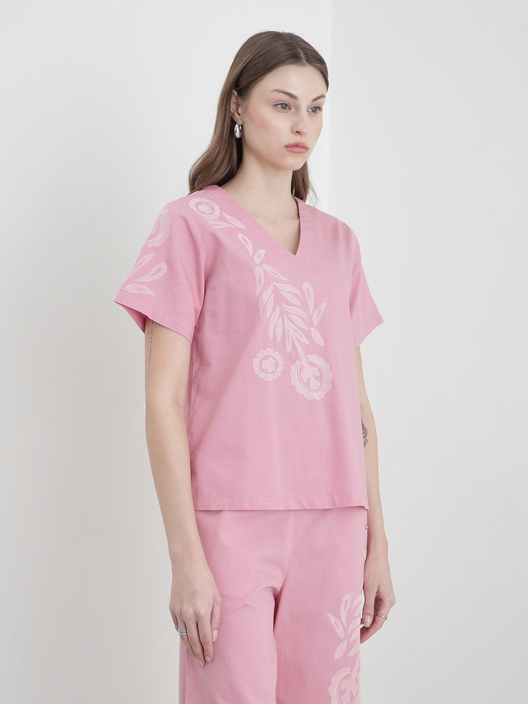 ELLE Women Pink Floral Top