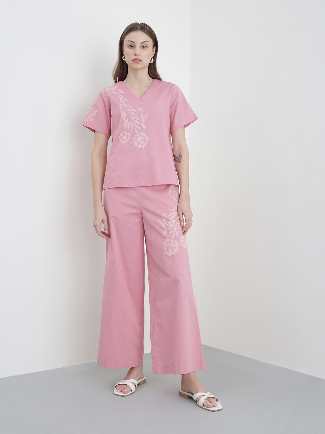 ELLE Women Pink Floral Top