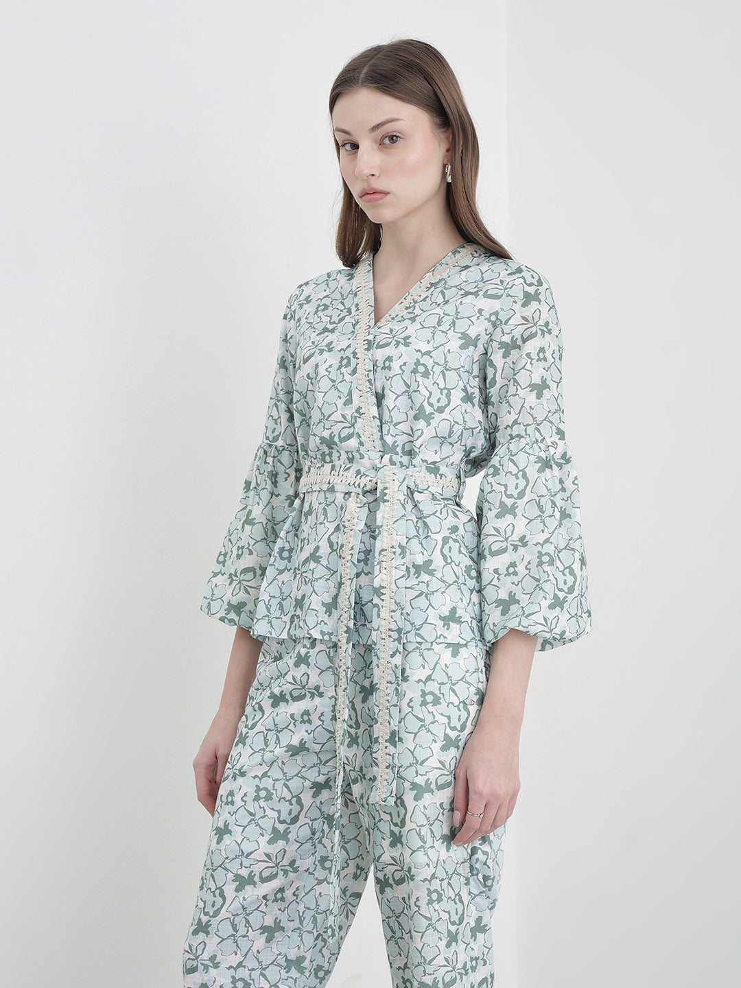 ELLE Women Green Printed Top