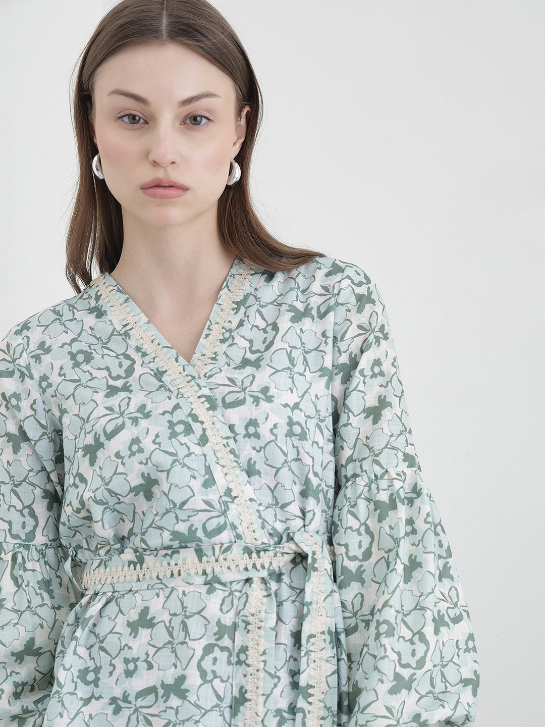 ELLE Women Green Printed Top