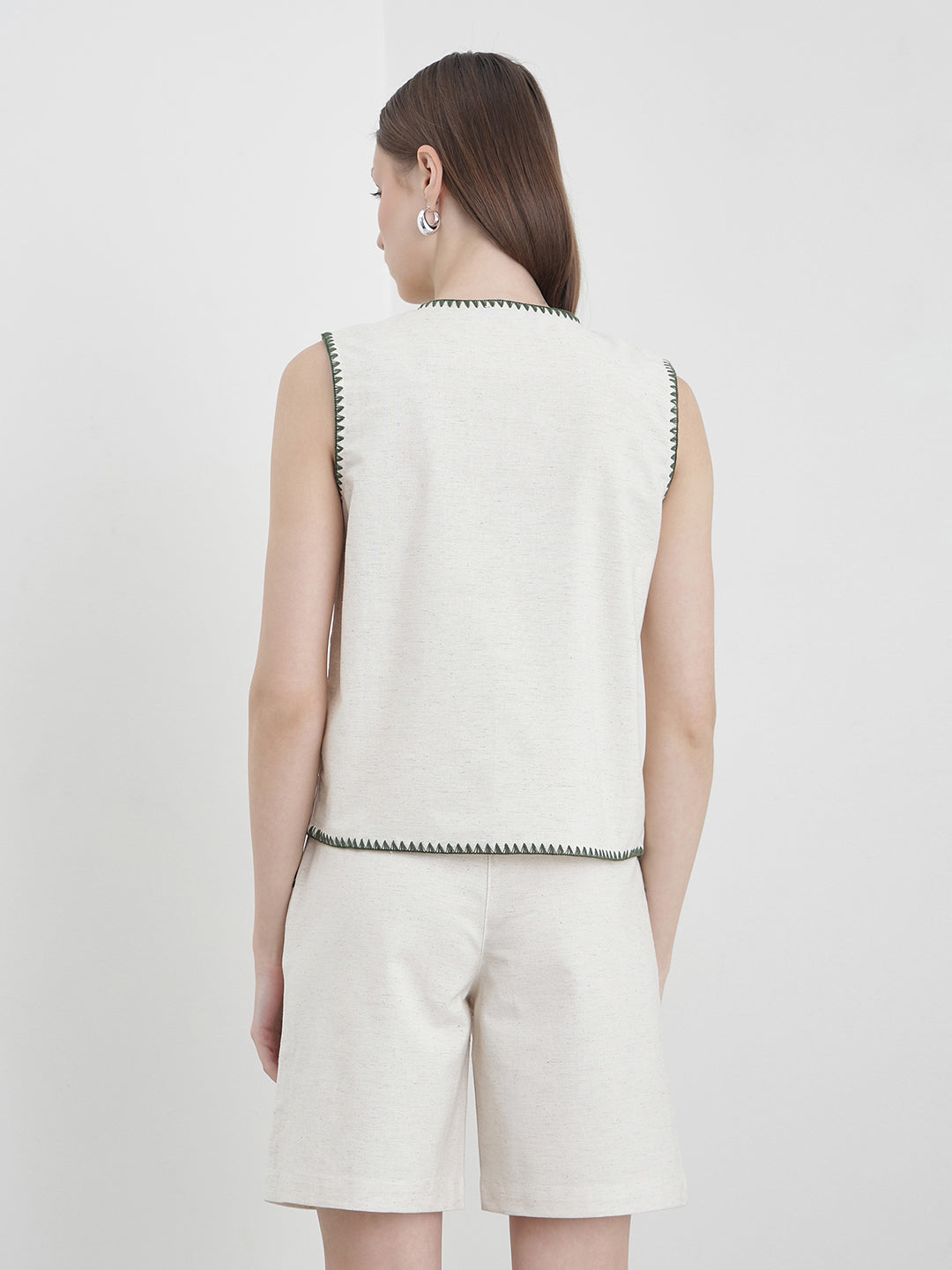 ELLE Women Cream Floral Top