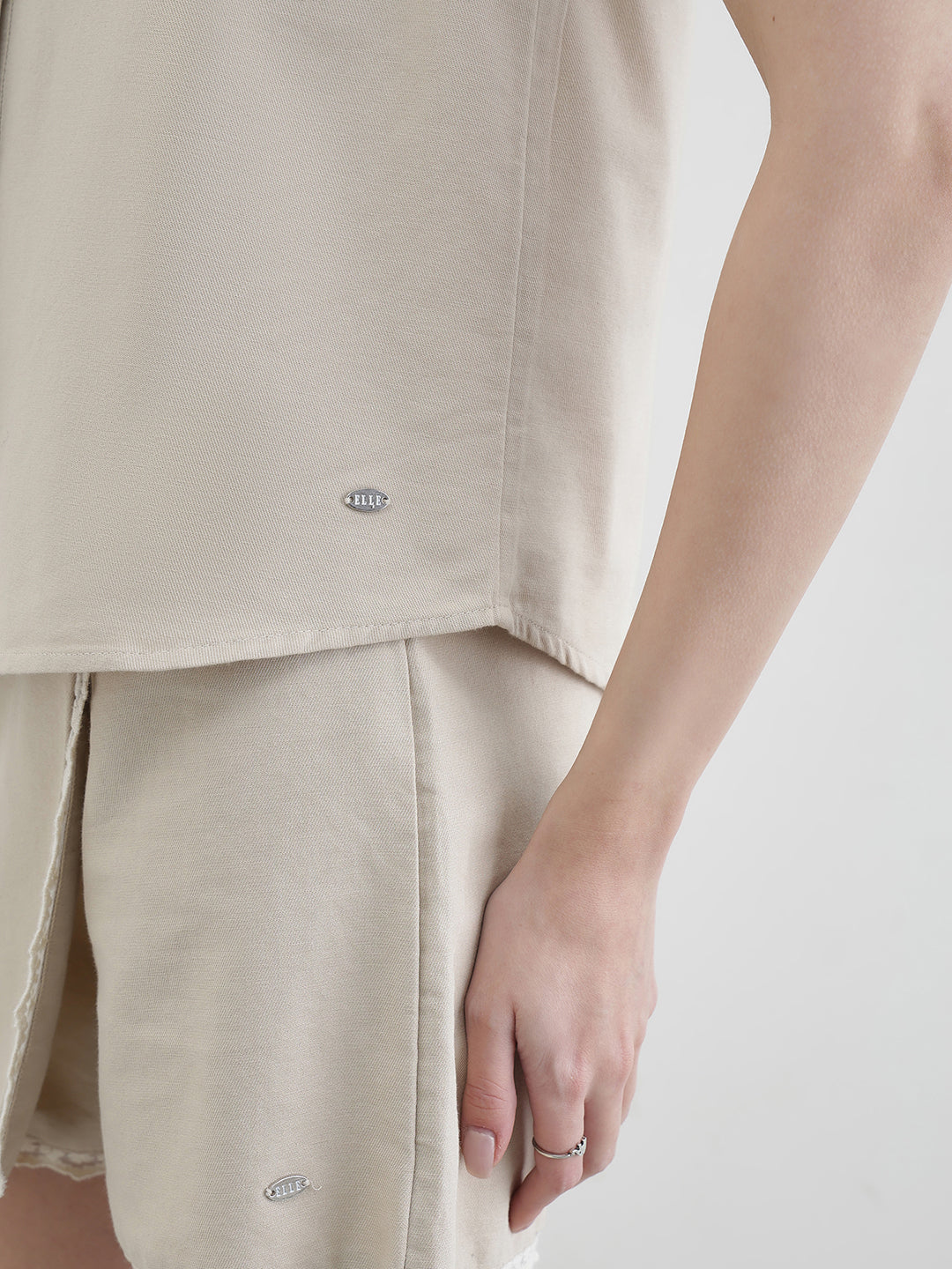 ELLE Women Beige Solid Top