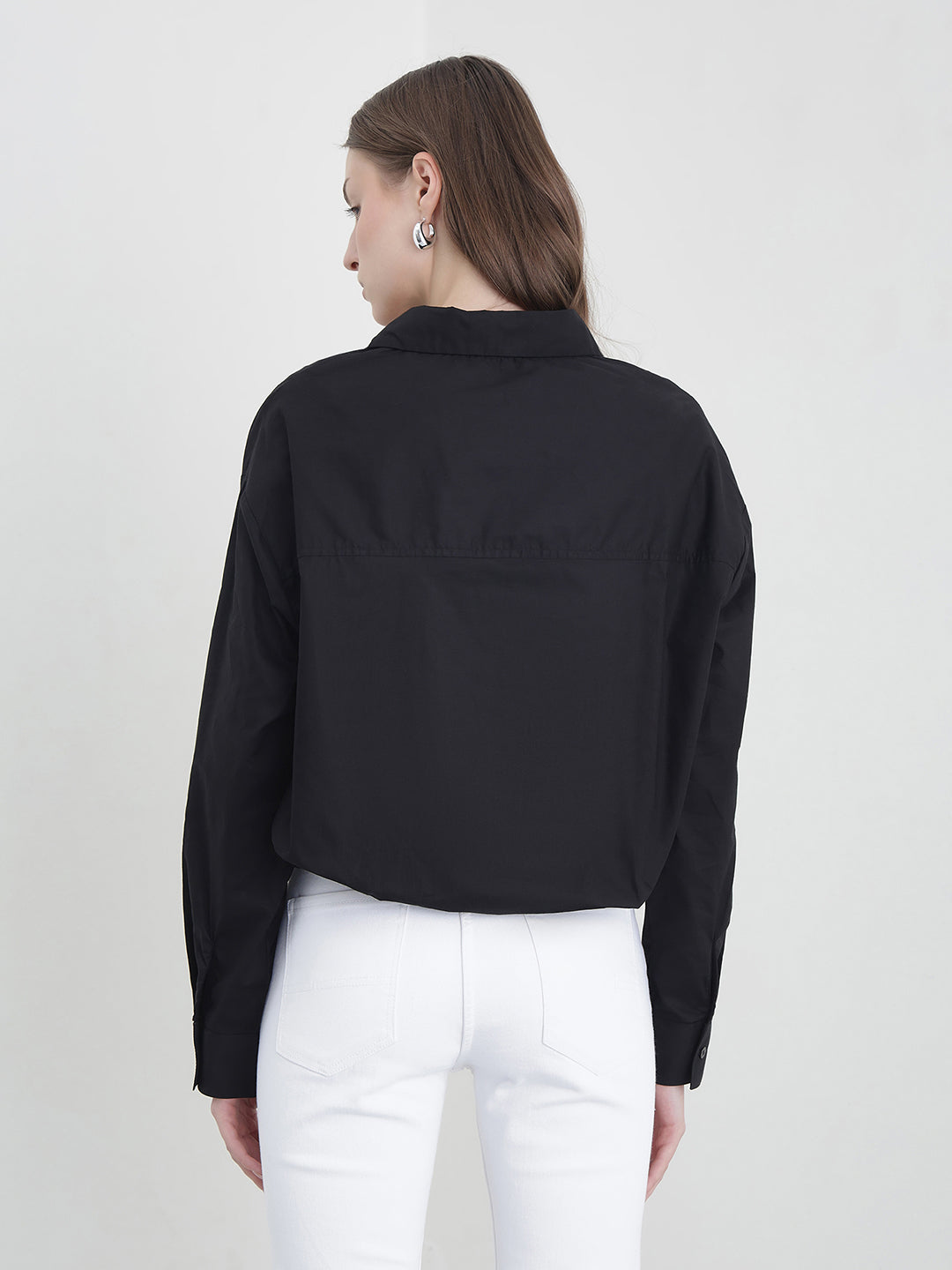 ELLE Women Black Solid Shirt