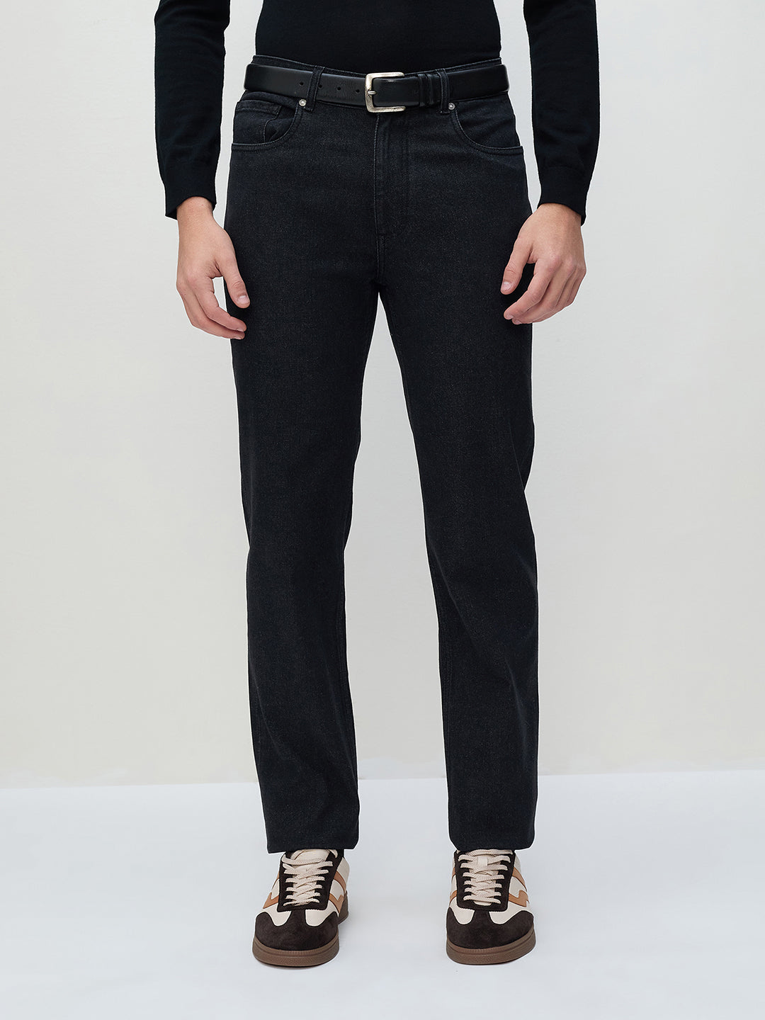 ICONIC Men Black Regular Fit Jeans