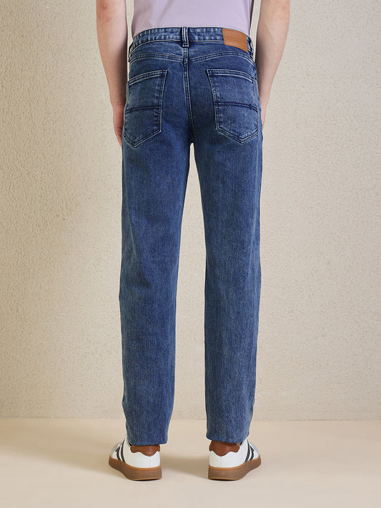 Iconic Men Blue Solid Slim Fit Jeans