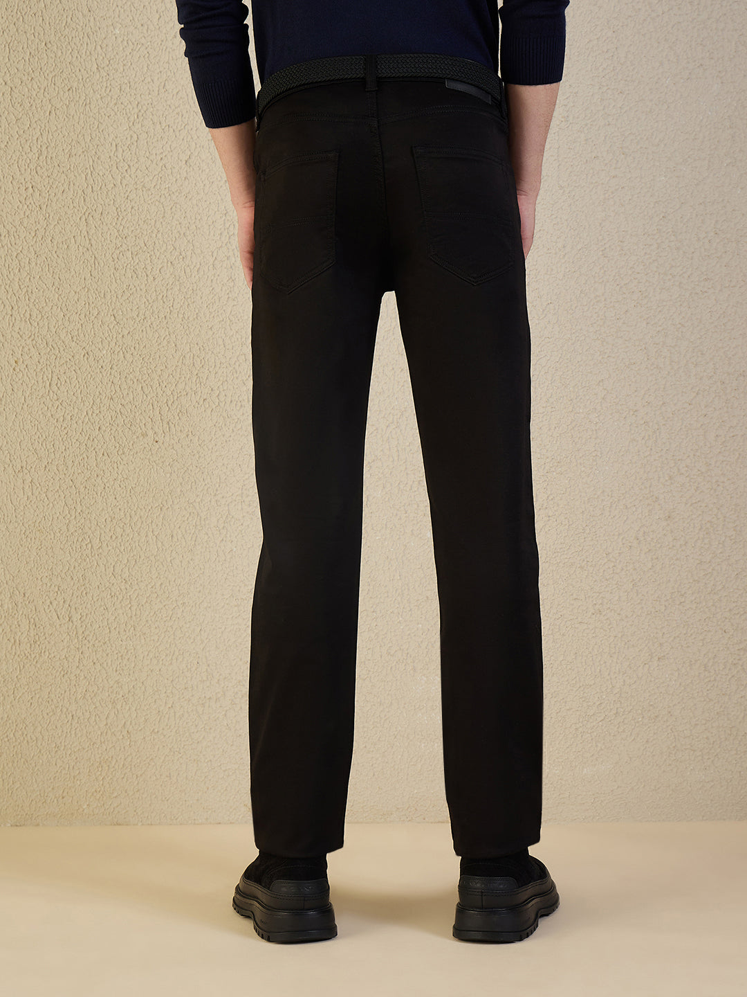 Iconic Men Black Solid Slim Fit Jeans