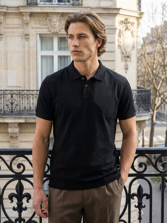 Iconic Men Cotton Black Textured T-Shirt