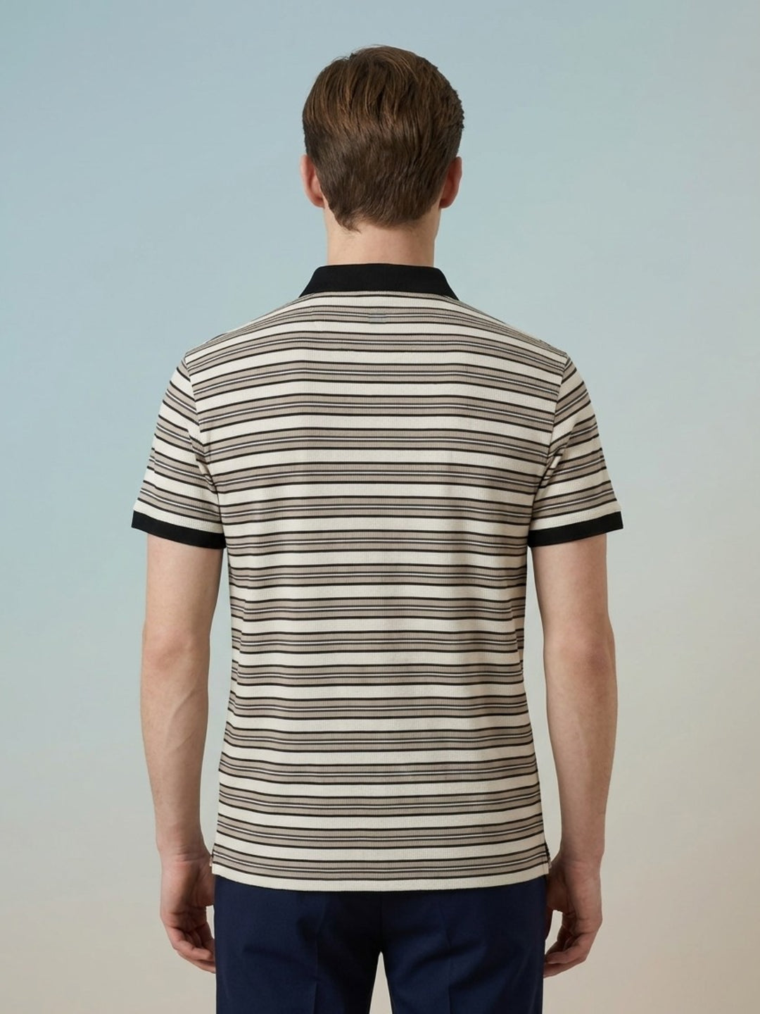 Iconic Men Multi Striped Regular Fit Polo T-Shirt