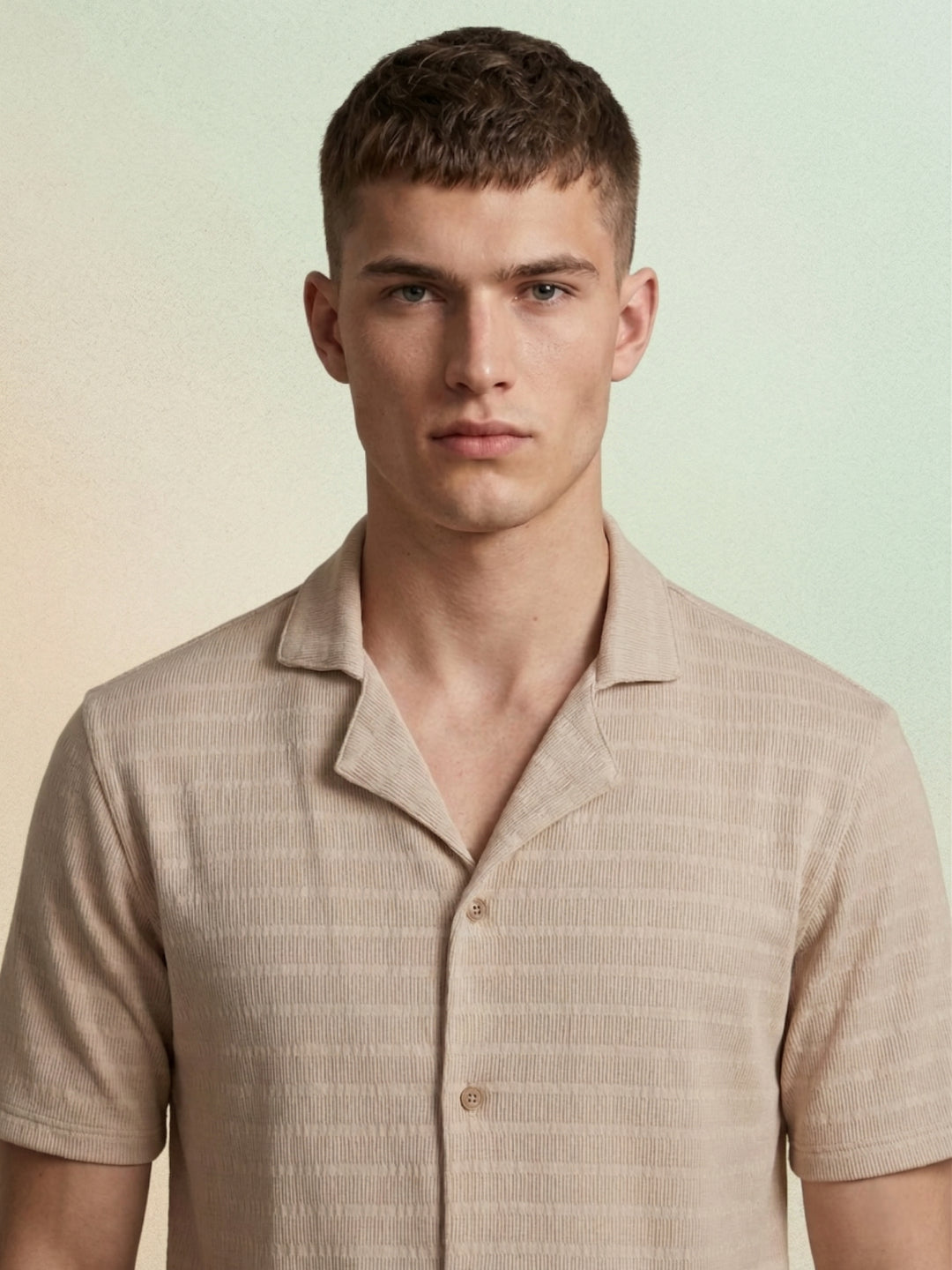 Iconic Men Brown Striped Resort Fit Shirt