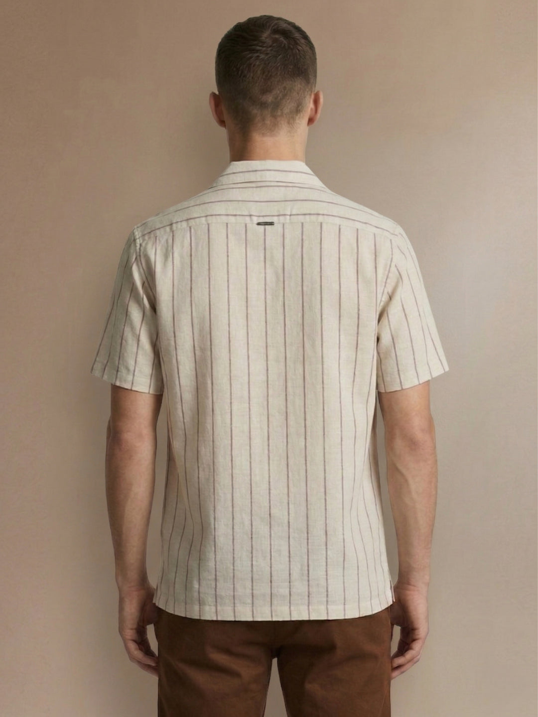 Iconic Men Cotton Cream Striped Shirt