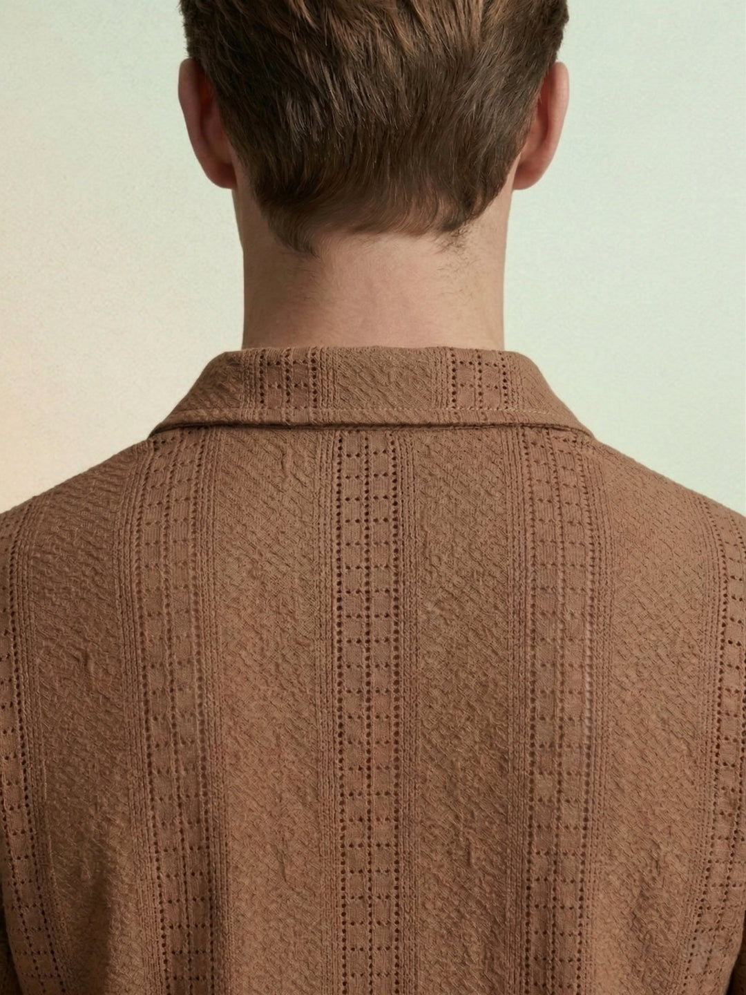 Iconic Men Brown Embroidered Resort Fit Pure Cotton Shirt