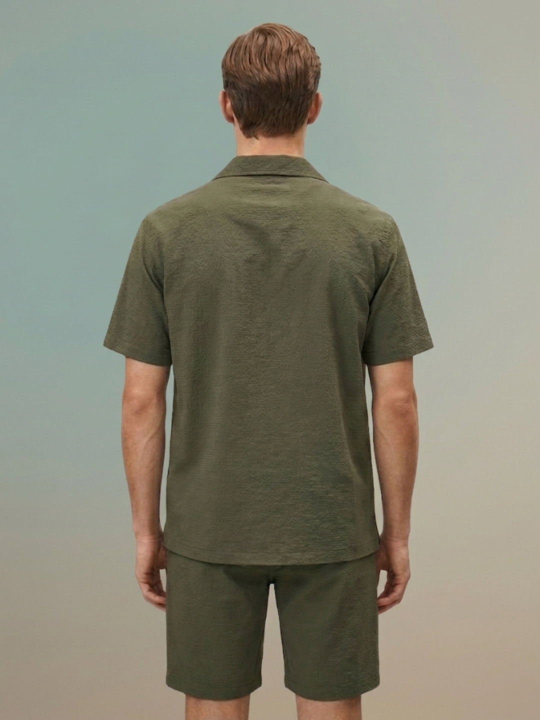 Iconic Men Green Embroidered Shirt