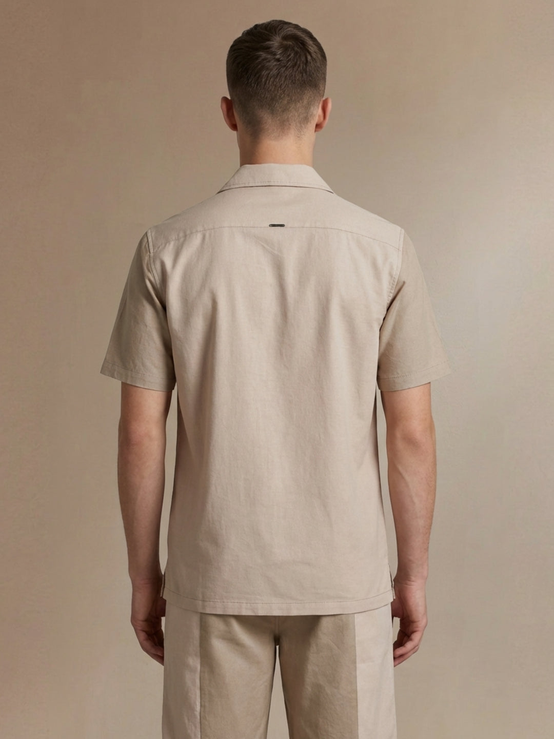 Iconic Men Cream Colorblocked Shirt