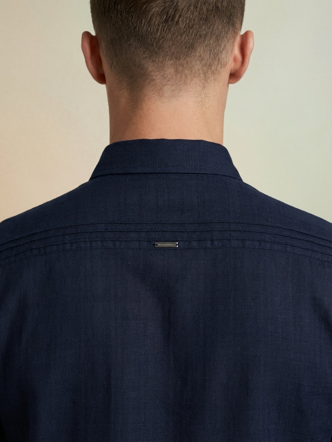 Iconic Men Navy Blue Solid Resort Fit Shirt