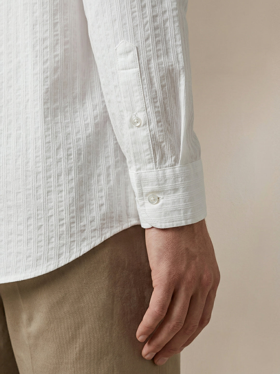Iconic Men White Textured Regular Fit Shirt