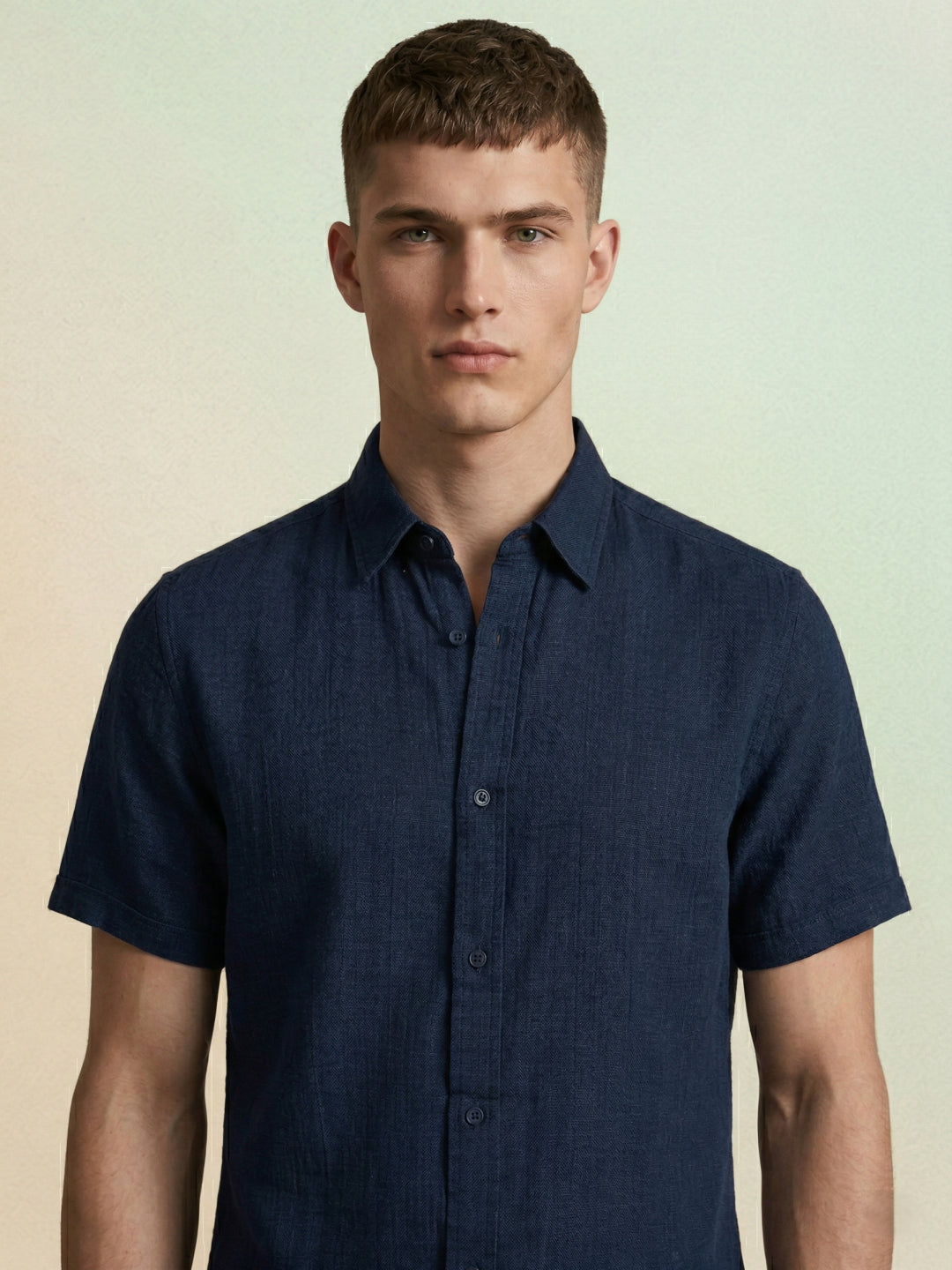 Iconic Men Blue Cotton Shirt