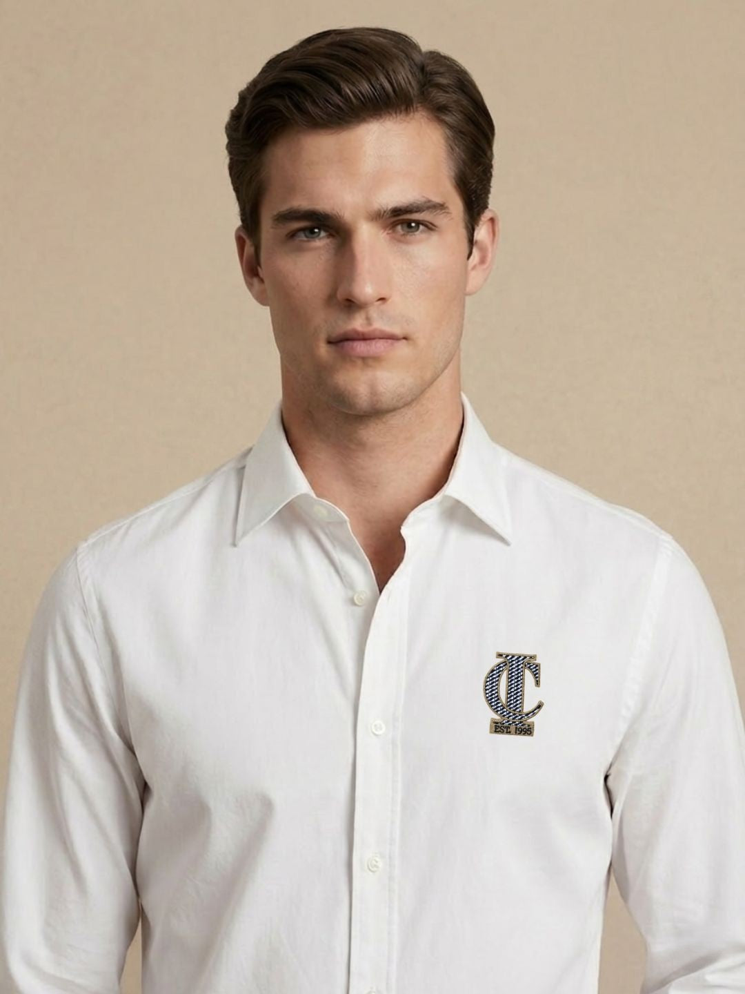 Iconic Men White Solid Regular Fit Shirt