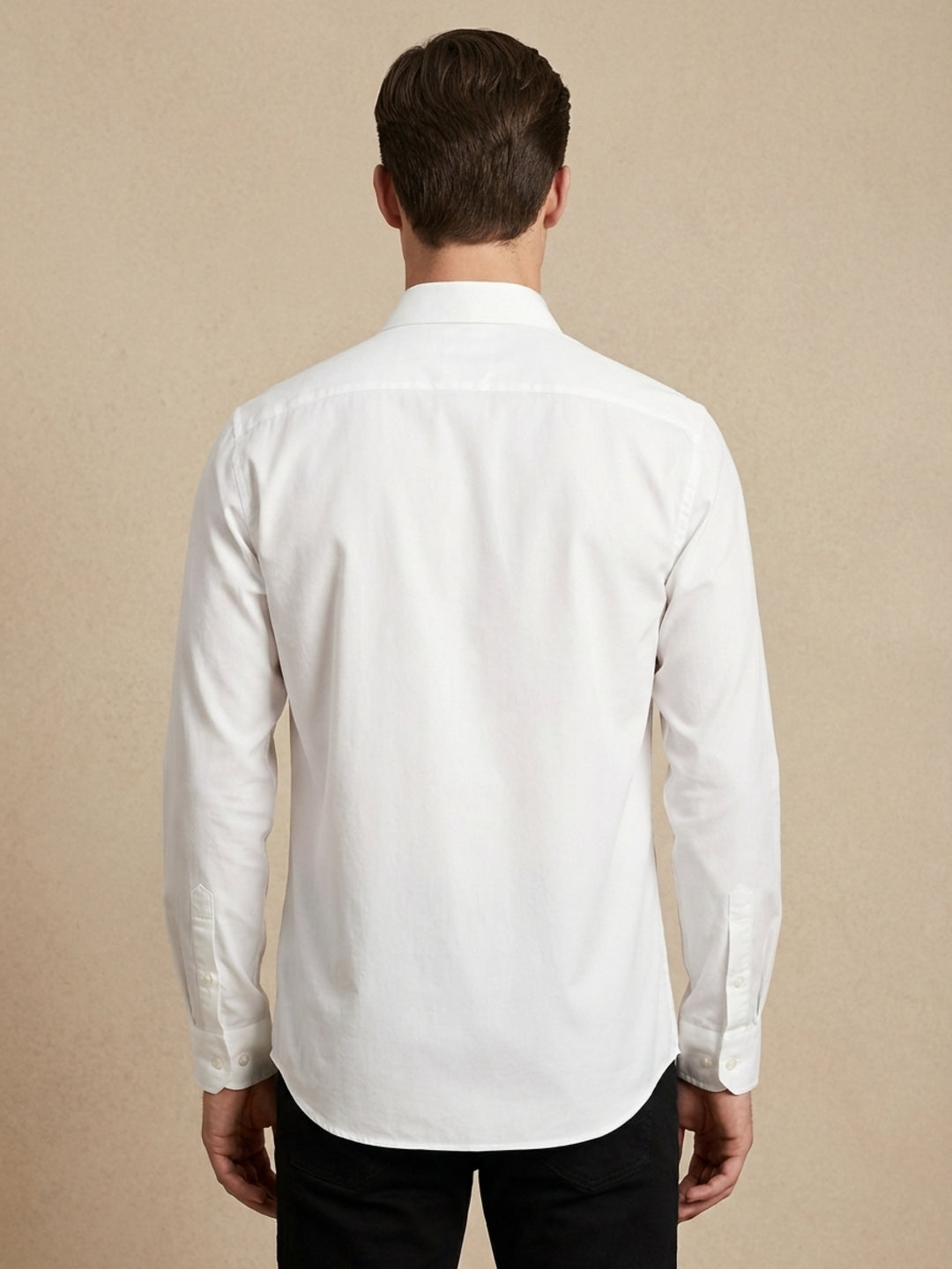 Iconic Men White Solid Oxford Shirt