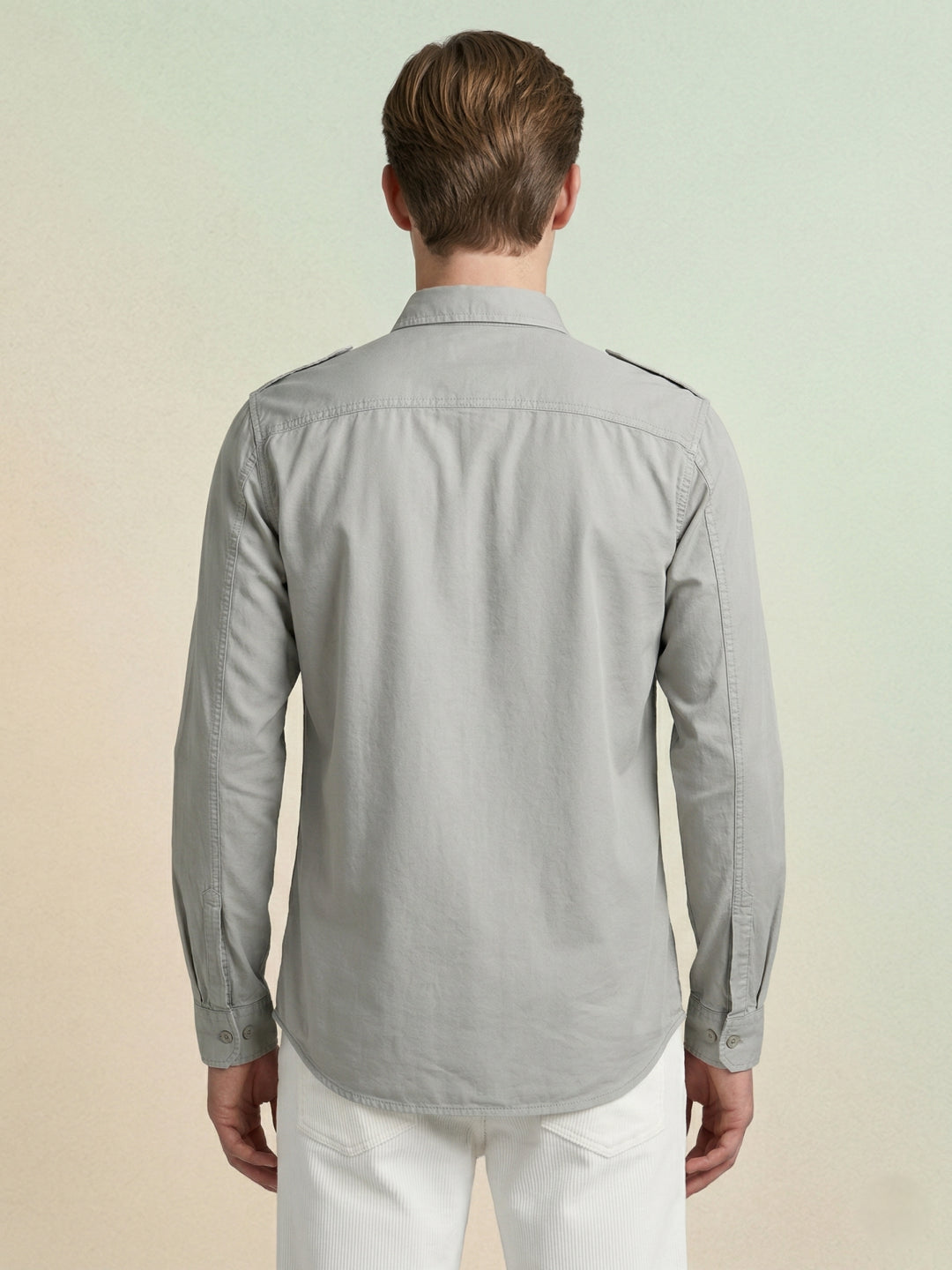 Iconic Men Green Solid Washed Shirt